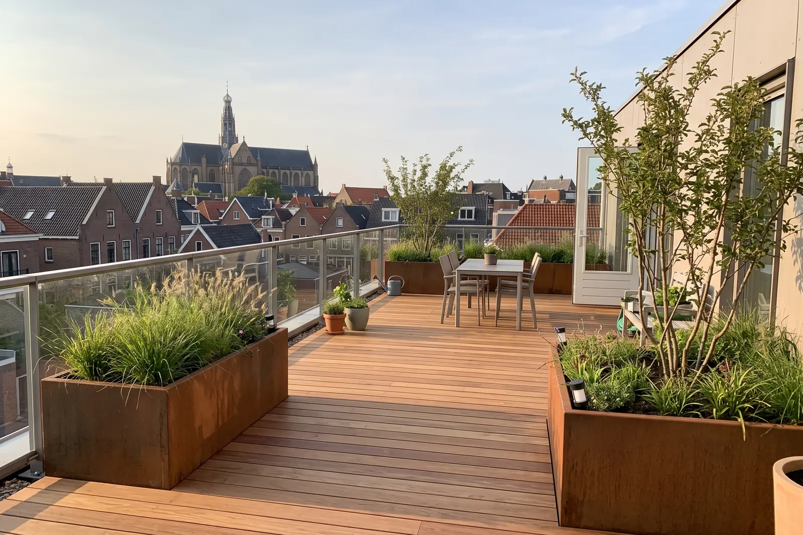 Daktuin op een appartement, Haarlem